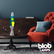Blob Lamps Lava Lamp VINTAGE - Metal  Base - Yellow/Blue 3 