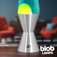 VINTAGE Blob Lamp - Metal Lava Lamp 14.5" - Yellow/Blue 4 