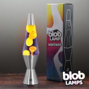 VINTAGE Blob Lamp - Metal Lava Lamp 14.5" - Yellow/Purple  5 