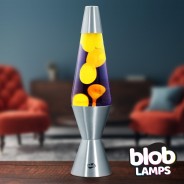 VINTAGE Blob Lamp - Metal Lava Lamp 14.5" - Yellow/Purple  1 