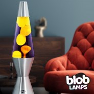 VINTAGE Blob Lamp - Metal Lava Lamp 14.5" - Yellow/Purple  3 