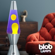 Blob Lamps Lava Lamp VINTAGE - Metal Base - Yellow/Purple 2 