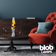 VINTAGE Blob Lamp - Metal Lava Lamp 14.5" - Yellow/Purple  2 