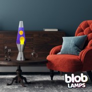 Blob Lamps Lava Lamp VINTAGE - Metal Base - Yellow/Purple 3 
