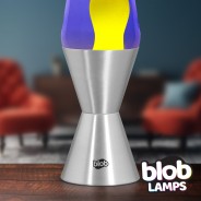 Blob Lamps Lava Lamp VINTAGE - Metal Base - Yellow/Purple 4 