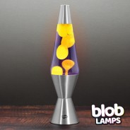 VINTAGE Blob Lamp - Metal Lava Lamp 14.5" - Yellow/Purple  6 