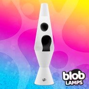 VINTAGE Blob Lamp - Gloss White Base - Black/Clear 7 