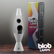 VINTAGE Blob Lamp - Gloss White Base - Black/Clear 2 