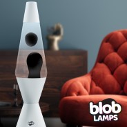 VINTAGE Blob Lamp - Gloss White Base - Black/Clear 3 