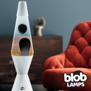 Blob Lamps Lava Lamp Vintage - Gloss White Base - Black/Clear 2 