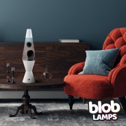 VINTAGE Blob Lamp - Gloss White Base - Black/Clear 6 