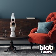 Blob Lamps Lava Lamp Vintage - Gloss White Base - Black/Clear 3 
