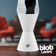 VINTAGE Blob Lamp - Gloss White Base - Black/Clear 5 