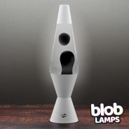 VINTAGE Blob Lamp - Gloss White Base - Black/Clear 4 