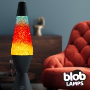 VINTAGE Blob Lamp - Matt Black 'Sunset' Glitter Lamp 14.5" 3 