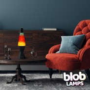VINTAGE Blob Lamp - Matt Black 'Sunset' Glitter Lamp 14.5" 2 