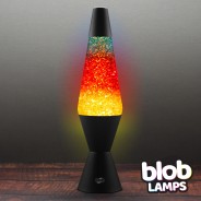 VINTAGE Blob Lamp - Matt Black 'Sunset' Glitter Lamp 14.5" 6 