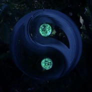 Two Ball Yin and Yang Glow Ball Wind Spinner  2 