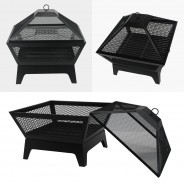 Windsor Steel Fire Pit & BBQ Grill With Rain Cover by Fire & Dine  8 