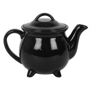 Witches Brew Black Cauldron Teapot & Mugs Tea Set 5 Rear view of a teapot