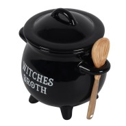 Witches Broth Cauldron Soup Bowl & Spoon 4 
