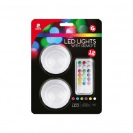 2 x Colour Change LED Lights with Remote
