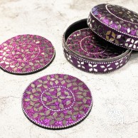 Glitter Coasters in Tin (4 pack)