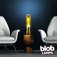 BIG BLOB Metallic Gold Lava Lamp - Yellow/Yellow