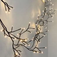 Black Climbing Ivy Twig Lights - Solar, Battery or Mains