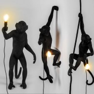 Seletti Black Outdoor Monkey Lamps