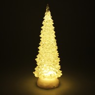 Glitter Water Spinner Christmas Tree  - Warm White
