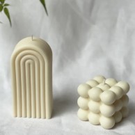 Arch & Bubble Vegan Soy Candle Gift Set in Ivory or Beige