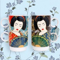 Large Geisha Stacking Mugs