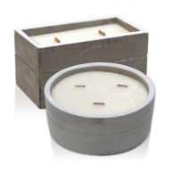 Large Concrete Soy & Woodwick Candle 