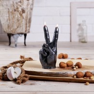 Peace Sign Hand Candle 