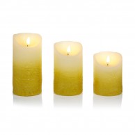 Set of Three Ombre Flickabright Gold Candles