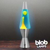 VINTAGE Blob Lamp - Metal Lava Lamp 14.5" - Orange/Blue 