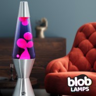 VINTAGE Blob Lamp - Metal Lava Lamp 14.5" - Pink/Purple 