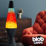 VINTAGE Blob Lamp - Matt Black 'Sunset' Glitter Lamp 14.5"