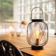Wire Lantern Table Lamp
