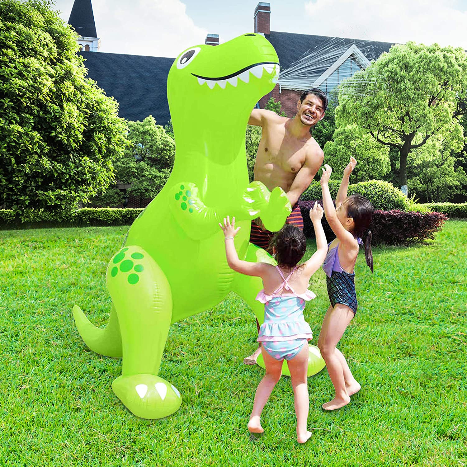 Click to view product details and reviews for Giant Inflatable Dinosaur Sprinkler.