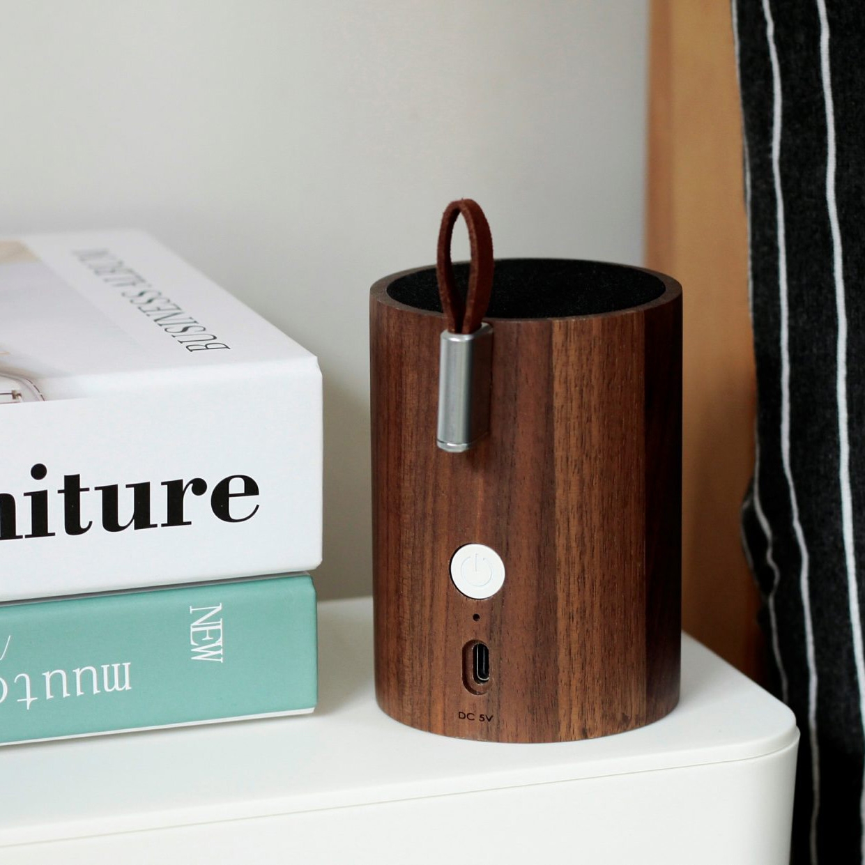 Click to view product details and reviews for Drum Light Bluetooth Speaker In Walnut.