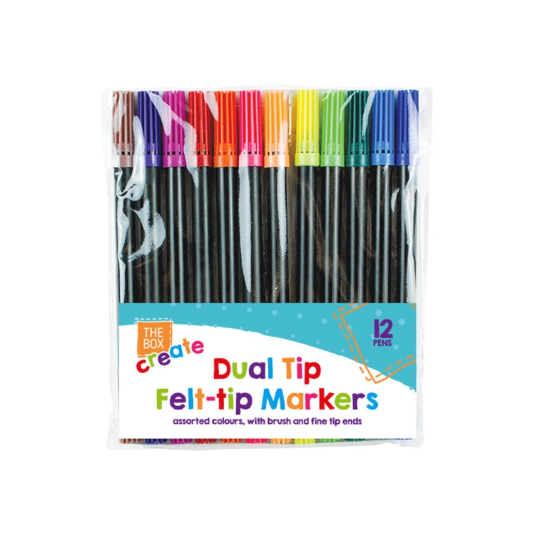 Dual Tip Felt Tip Pens (12 pack)
