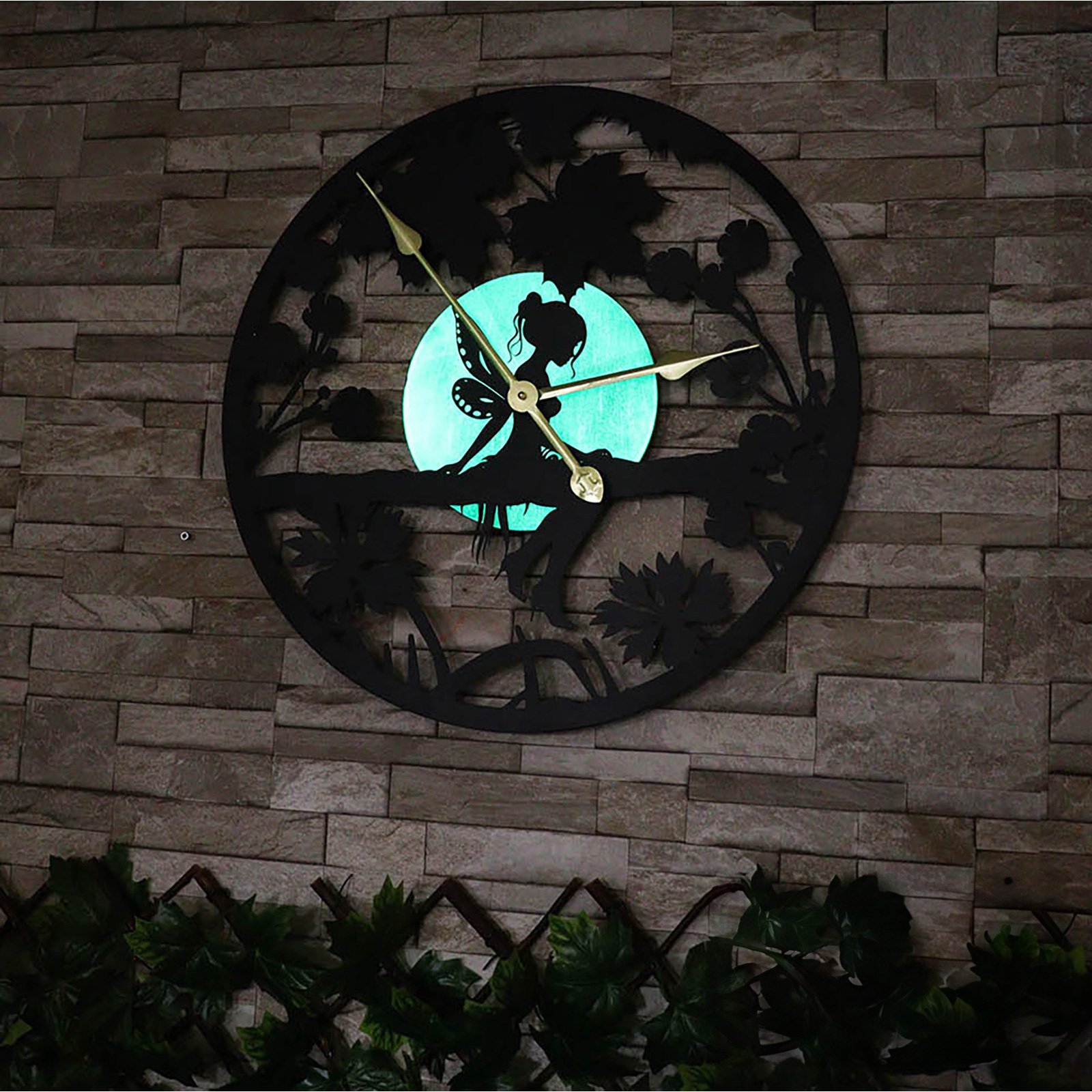 Click to view product details and reviews for Forest Fairy Silhouette Glowing Moon Wall Clock.
