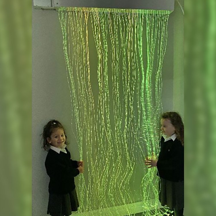 Image of Sensory Fibre Optic Curtain with Colour Change Light