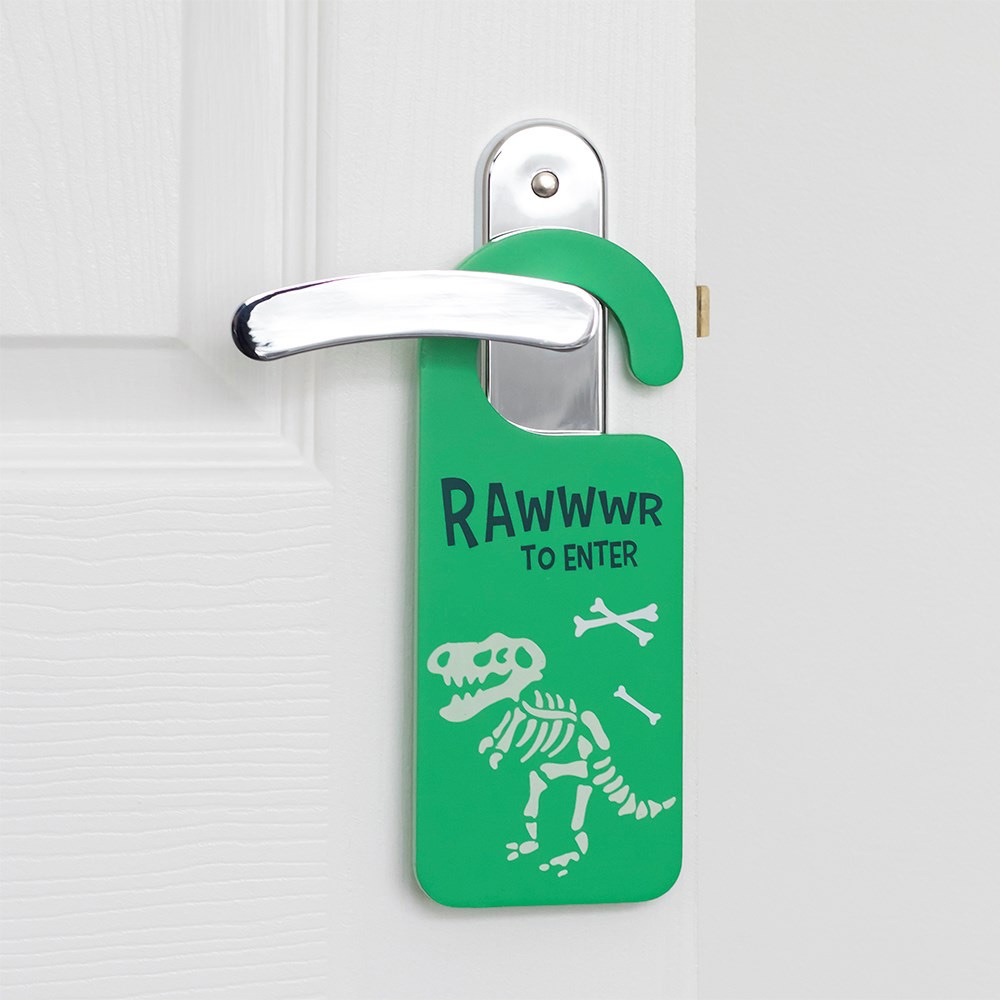 Click to view product details and reviews for Glow In The Dark Dinosaur Door Hanger.