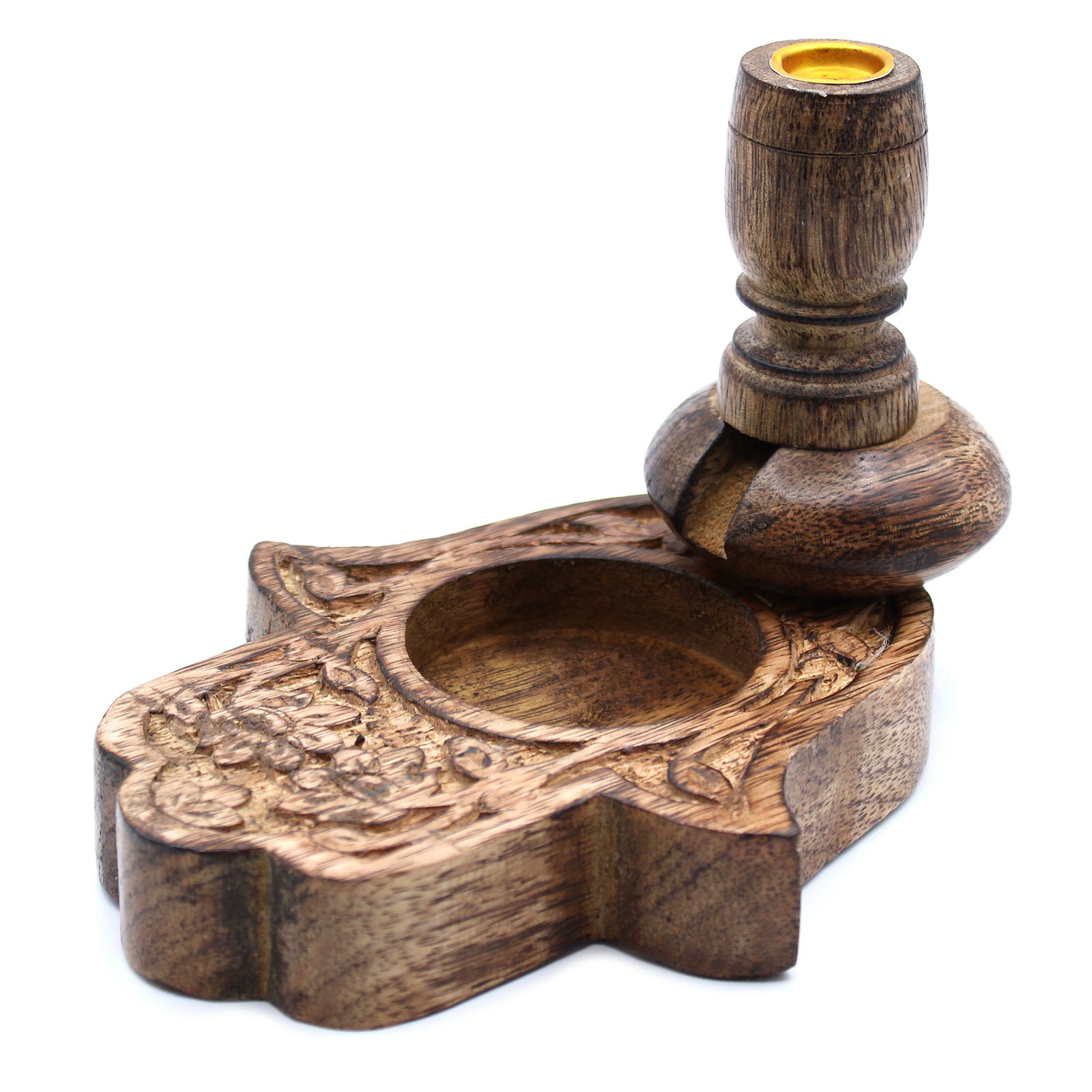Click to view product details and reviews for Hamsa Mango Wood Backflow Burner.