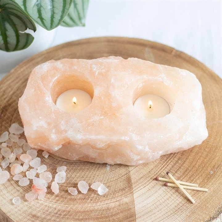 Click to view product details and reviews for Himalayan Salt Twin Tealight Holder.