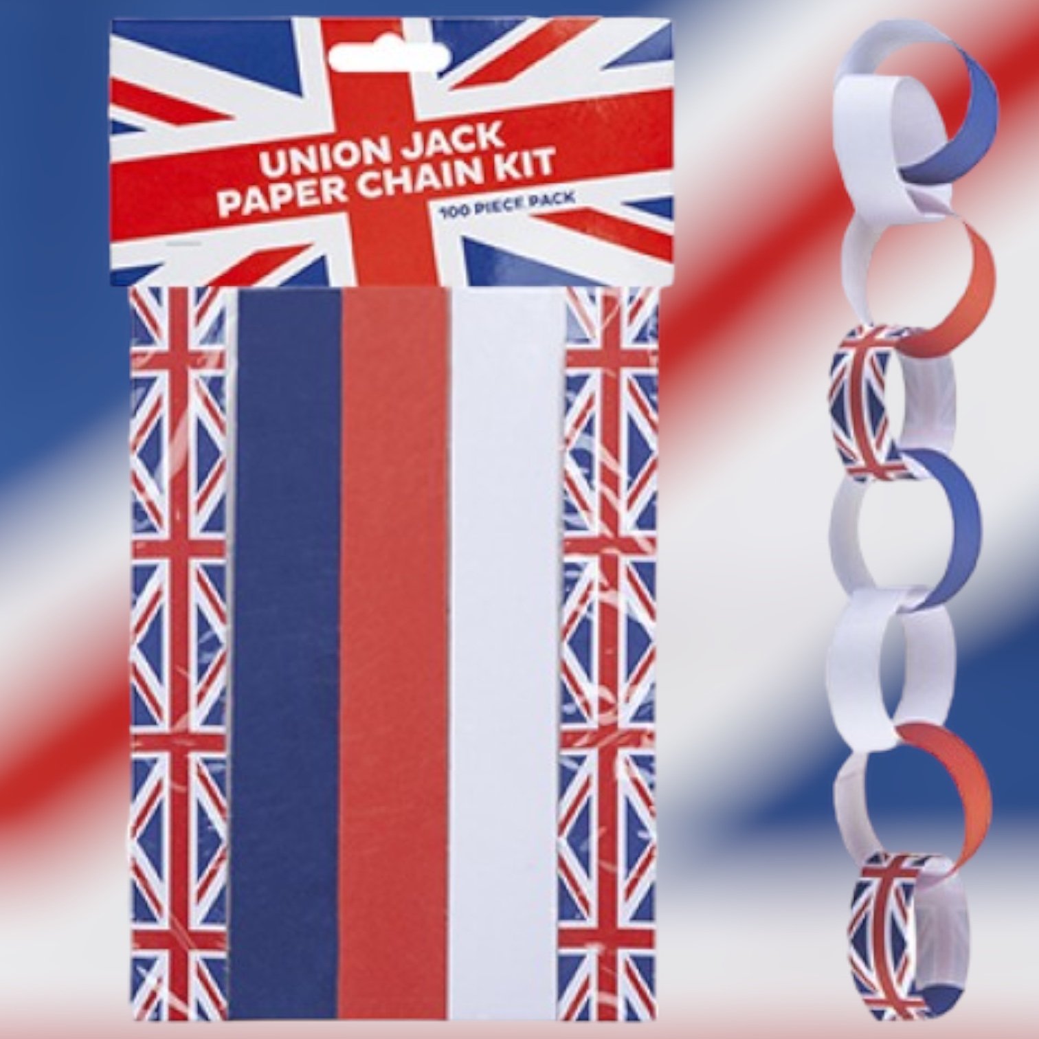 Click to view product details and reviews for Union Jack Paper Chain Kit.