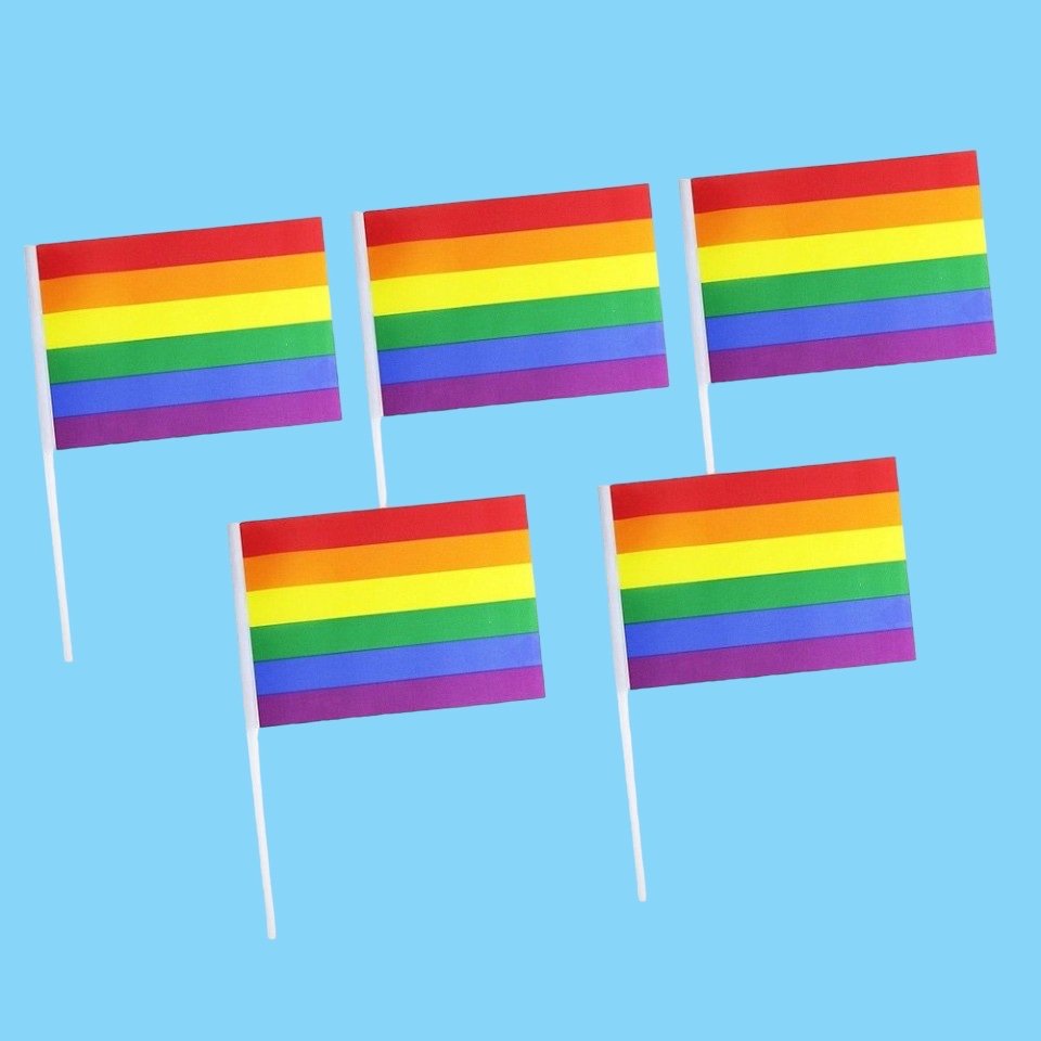 Image of Rainbow Pride Hand Flags - 5 Pack
